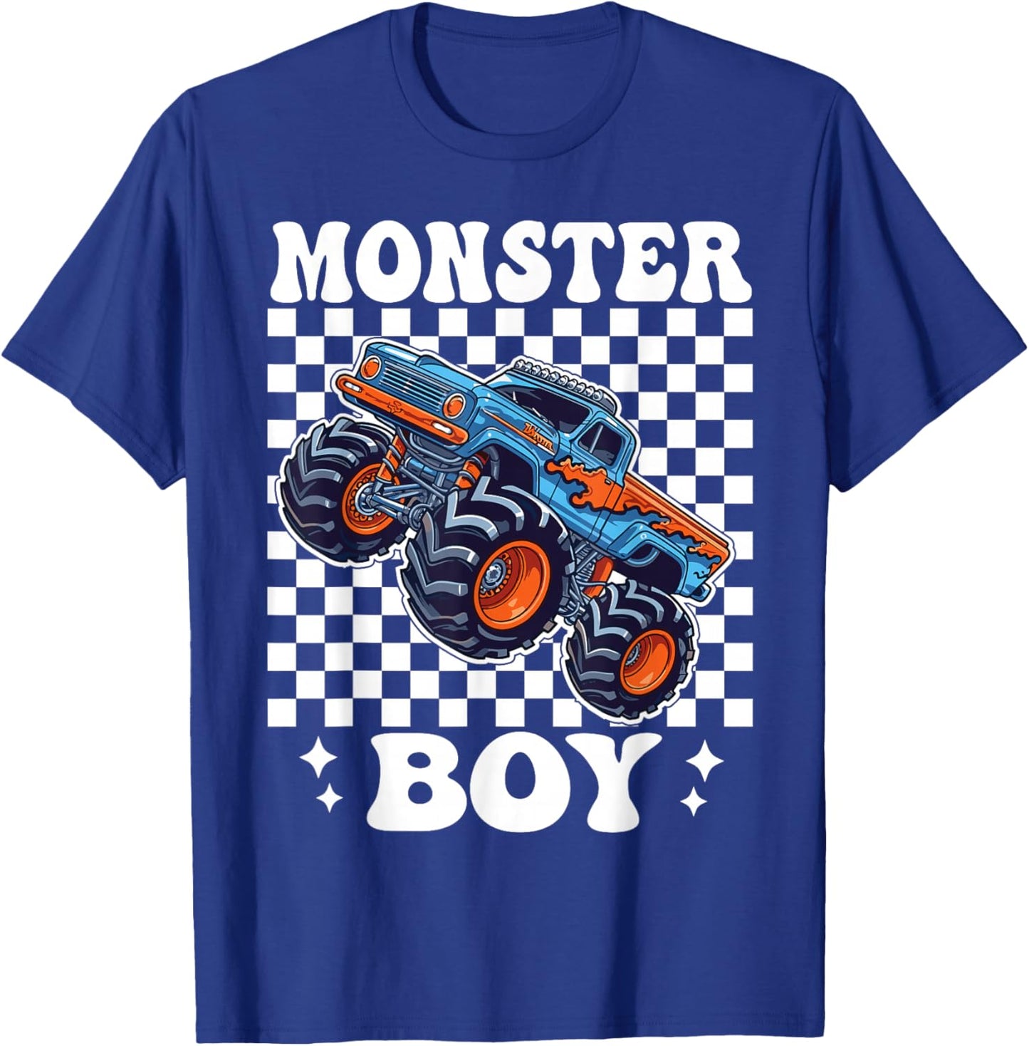 Monster Truck Boy Family Matching Monster Trucks Birthday T-Shirt - T-Shirt | Royal