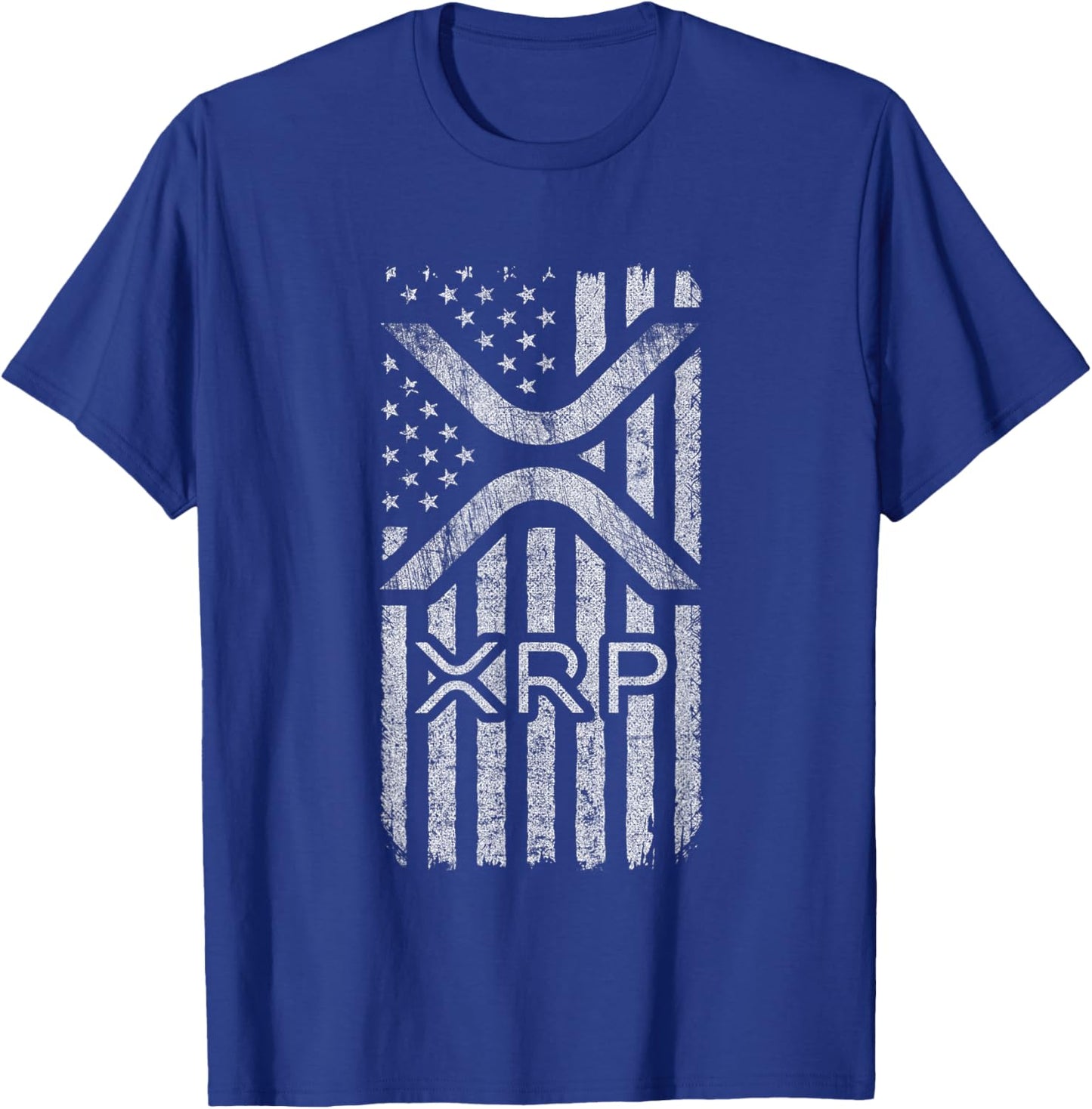 XRP - American Flag XRP Logo Graphic - XRP Crypto T-Shirt - T-Shirt | Royal