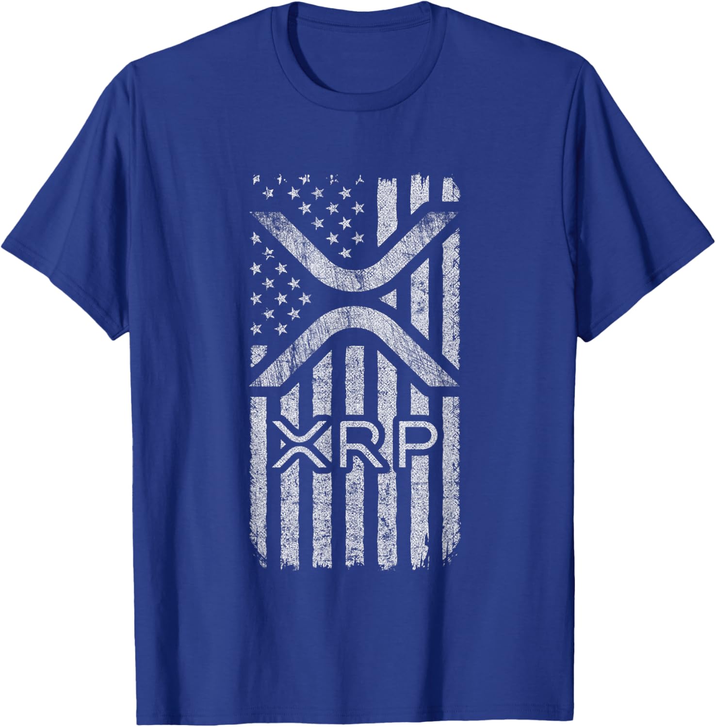 XRP - American Flag XRP Logo Graphic - XRP Crypto T-Shirt - T-Shirt | Royal