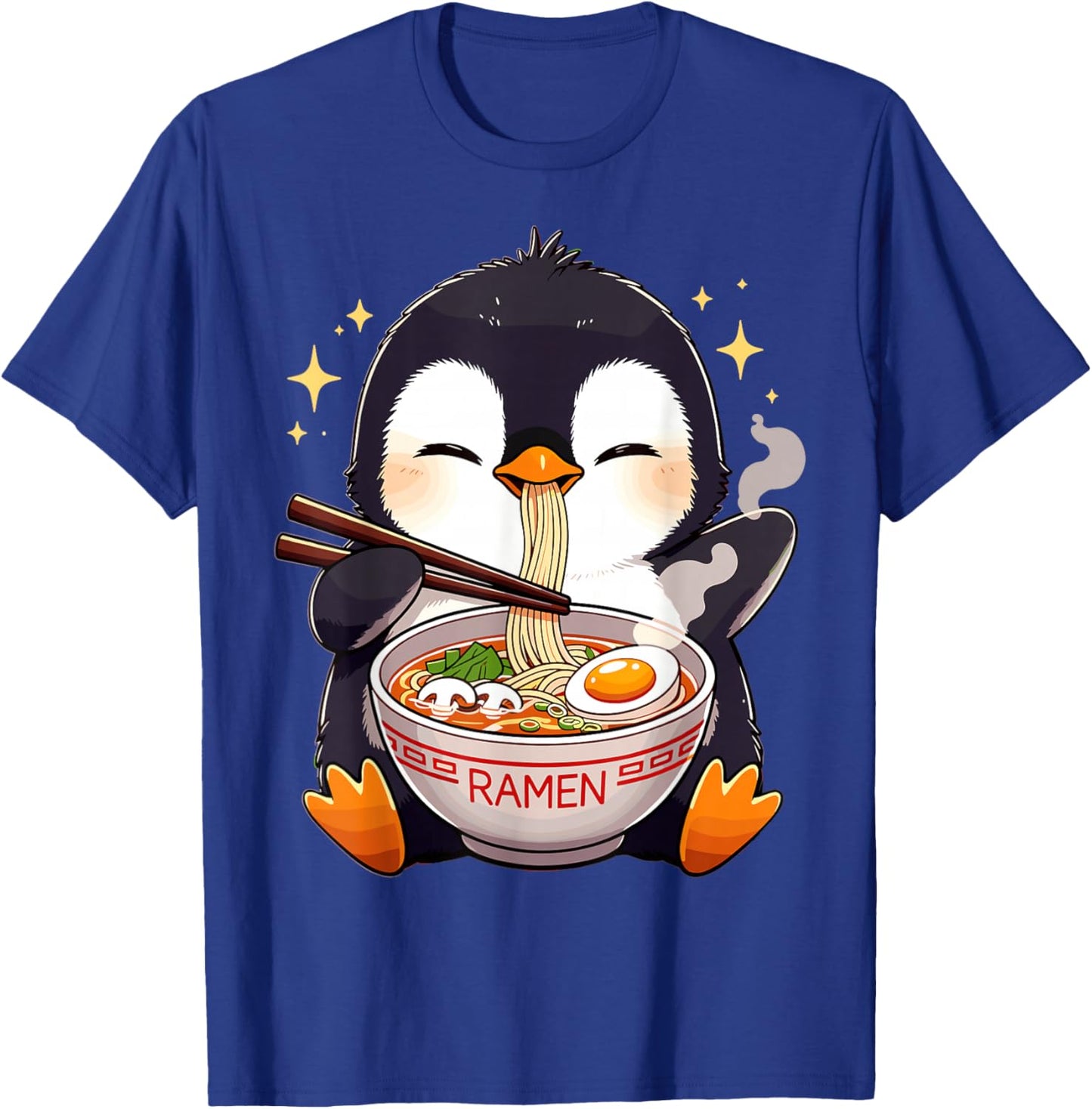 Penguin Eating Ramen T-Shirt - T-Shirt | Royal