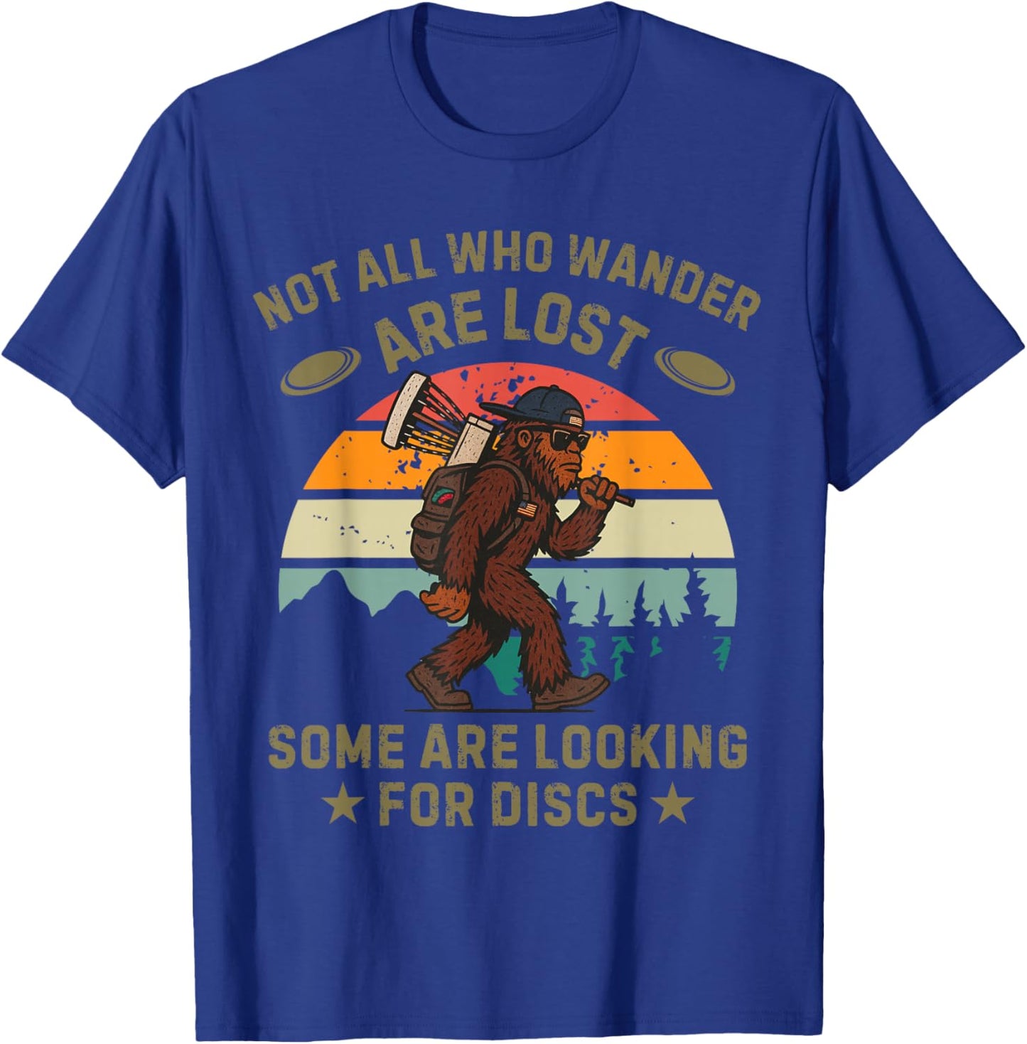 Sasquatch Disc Golfer Funny Disc Golf T-Shirt - T-Shirt | Royal