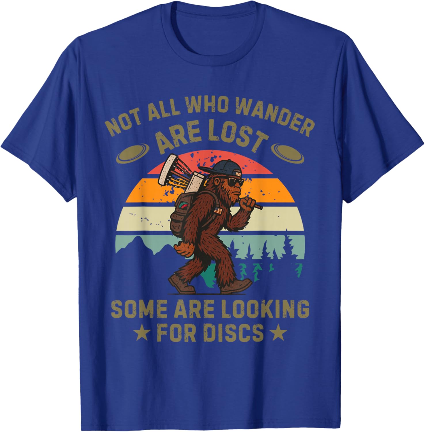 Sasquatch Disc Golfer Funny Disc Golf T-Shirt - T-Shirt | Royal