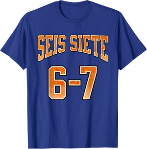 SEIS Siete 67 Spanish Sports Jersey Style College Boys T-Shirt - T-Shirt | Royal