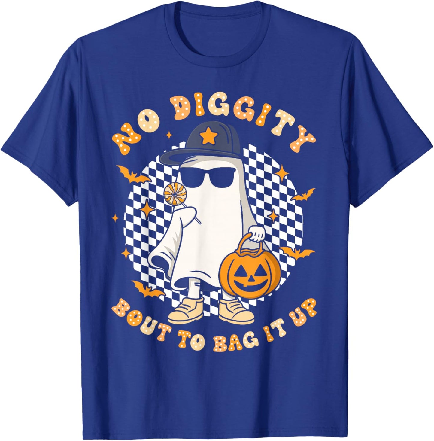 Halloween Ghost No Diggity Bout to Bag it Up Toddler Kids T-Shirt - T-Shirt | Royal