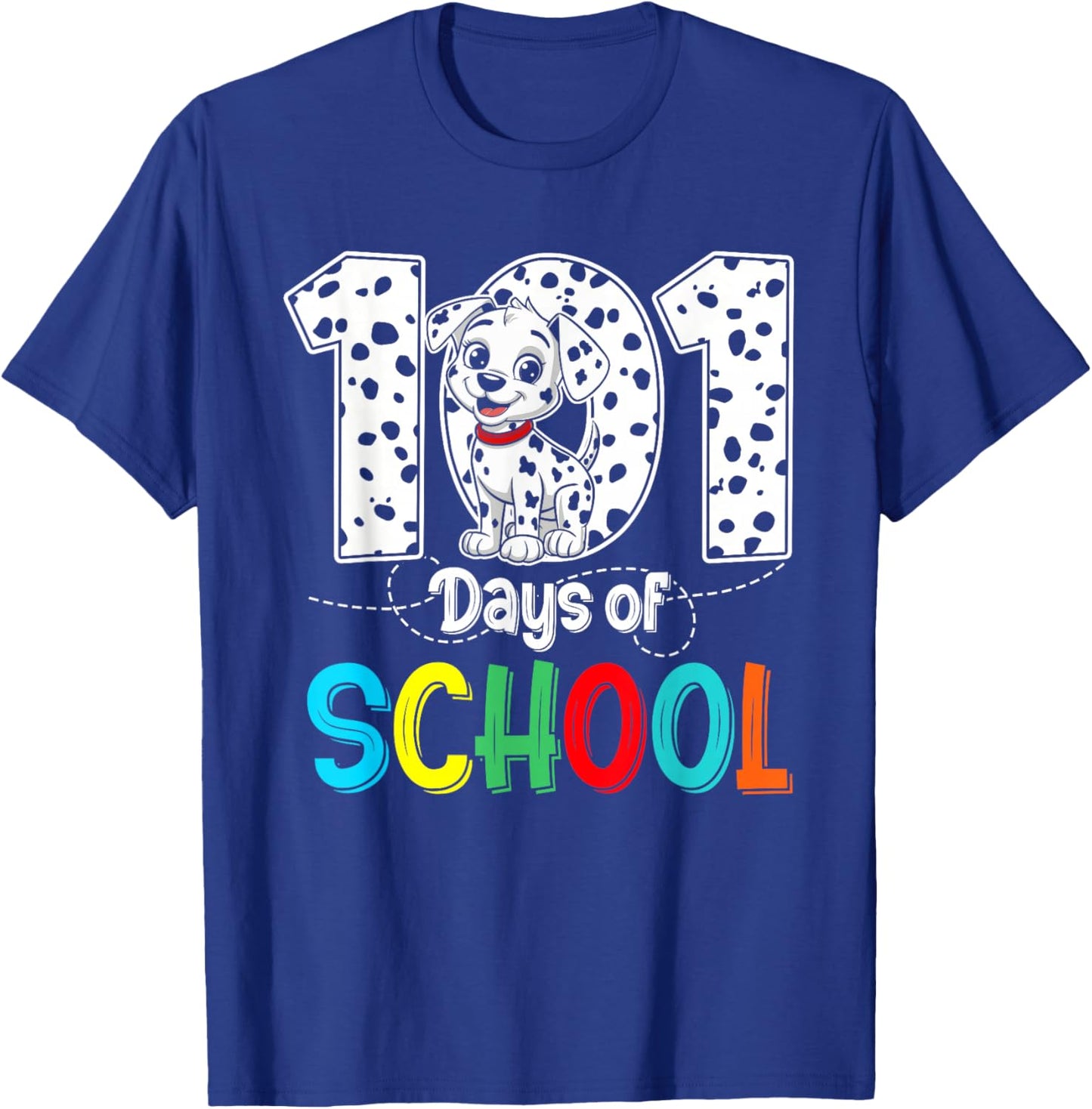 Happy 101 Days School Cute Dog 100 Days Smarter Student Kids T-Shirt - T-Shirt | Royal