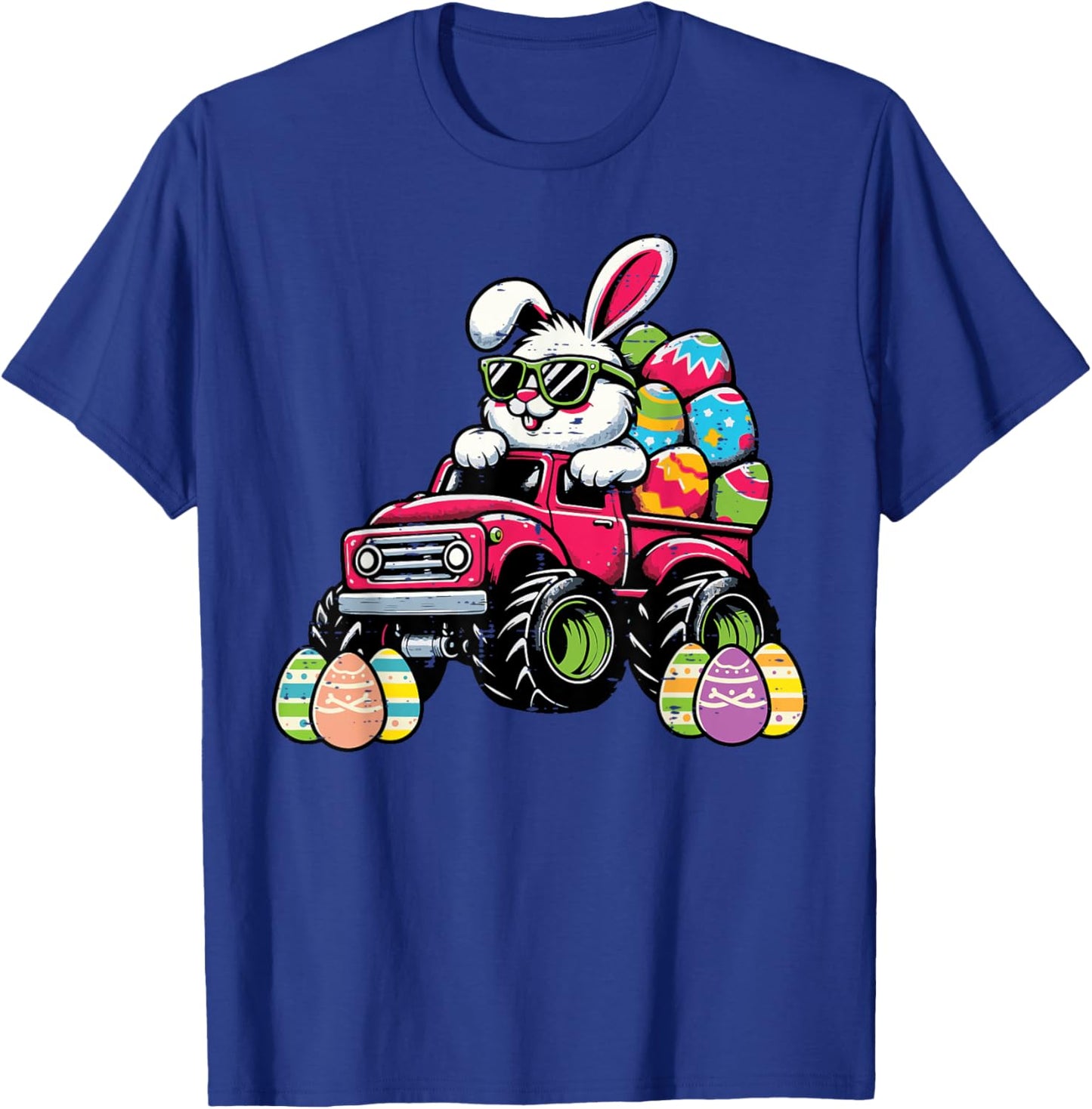 Easter Bunny Truck Eggs Rabbit Toddler Boys Kids Youth T-Shirt - T-Shirt | Royal