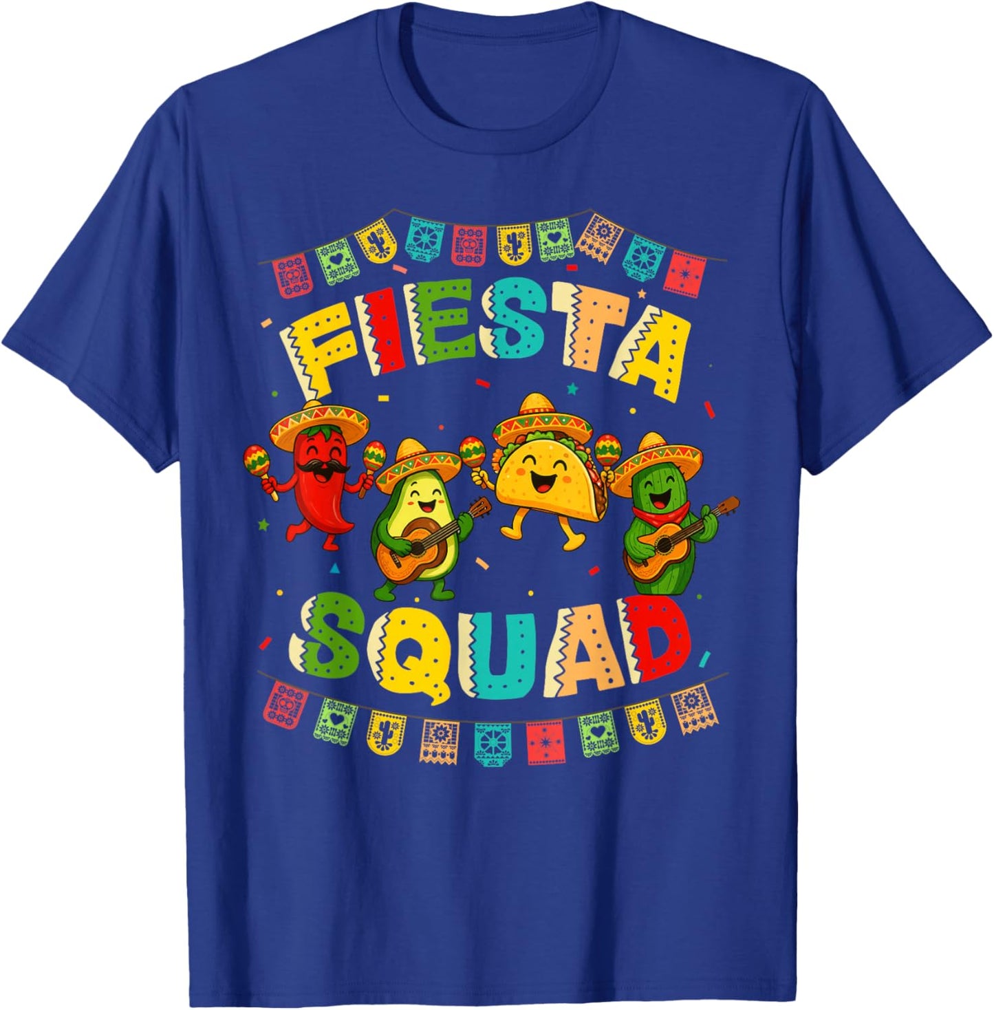 Fiesta Squad Cinco De Mayo Shirts Men Women Kids Mexican T-Shirt - T-Shirt | Royal