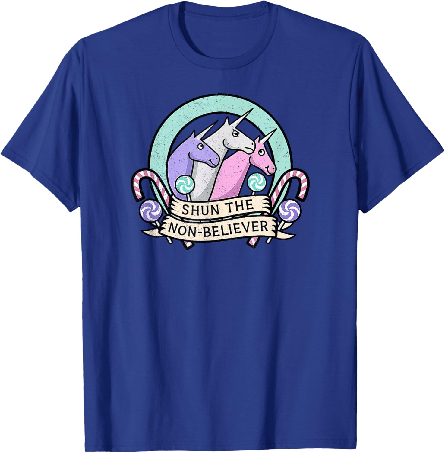Shun The Non-Believer Funny Charlie Unicorn Sarcasm Meme T-Shirt - T-Shirt | Royal