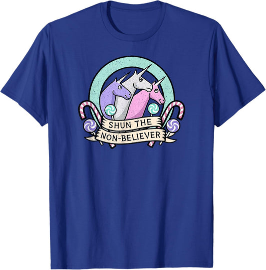 Shun The Non-Believer Funny Charlie Unicorn Sarcasm Meme T-Shirt - T-Shirt | Royal