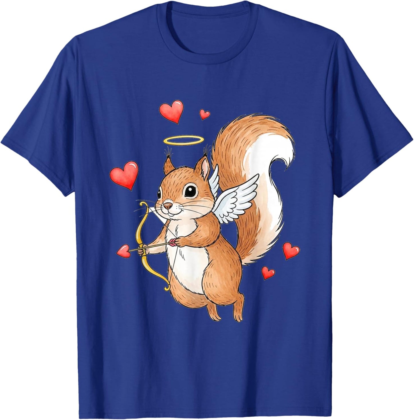 Cupid Squirrel Love Valentine's Day Romantic Art T-Shirt - T-Shirt | Royal