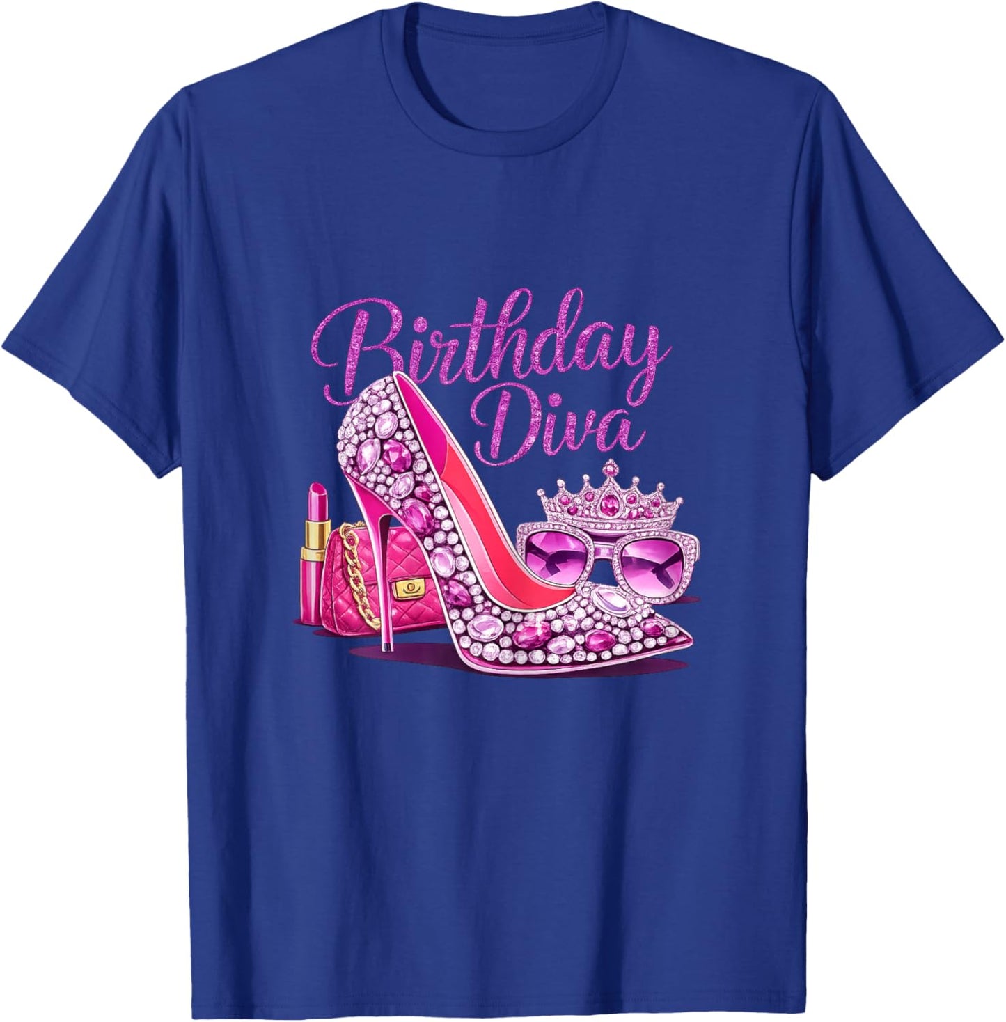 Girls Women Birthday Diva Happy Birthday Party T-Shirt - T-Shirt | Royal