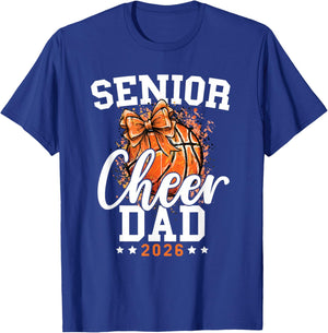 Loud Proud Basketball Cheer Senior Dad 2026 Cheerleading T-Shirt - T-Shirt | Royal