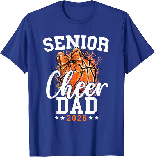 Loud Proud Basketball Cheer Senior Dad 2026 Cheerleading T-Shirt - T-Shirt | Royal