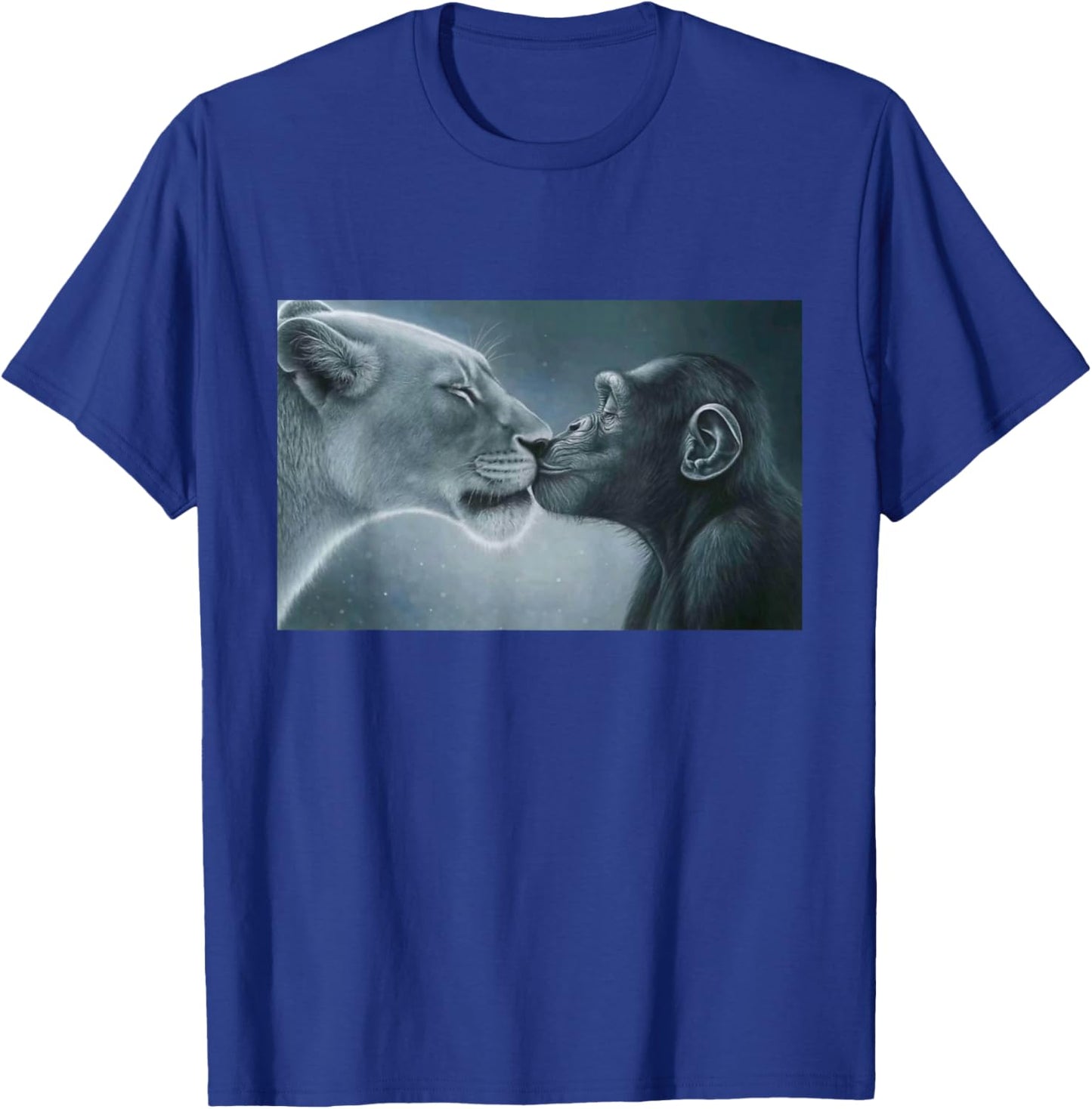 Lion Yelling Monkey Meme Rage Bait T-Shirt - T-Shirt | Royal