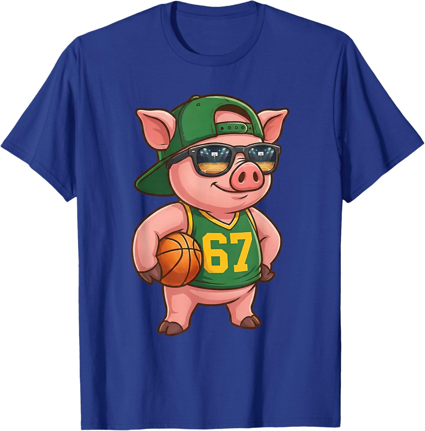 Funny Pig Basketball 67 Gen Alpha Slang Sports Men Boys Kids T-Shirt - T-Shirt | Royal