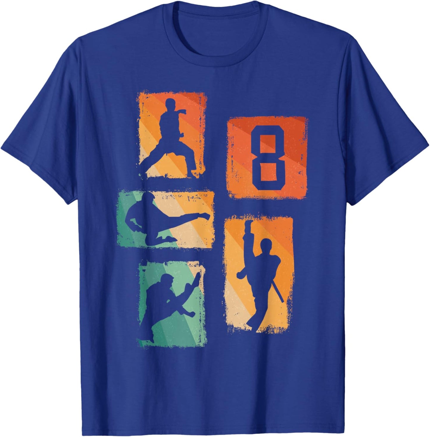 8th Birthday Karate Taekwondo 8 Years Old Boy Martial Arts T-Shirt - T-Shirt | Royal