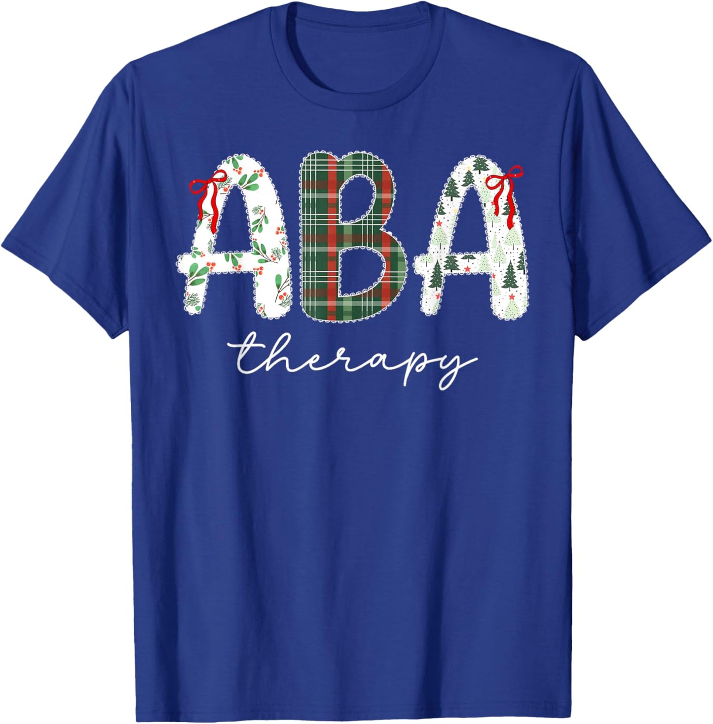 Behavior Analyst Coquette Bow ABA Therapy SPED Christmas T-Shirt - T-Shirt | Royal
