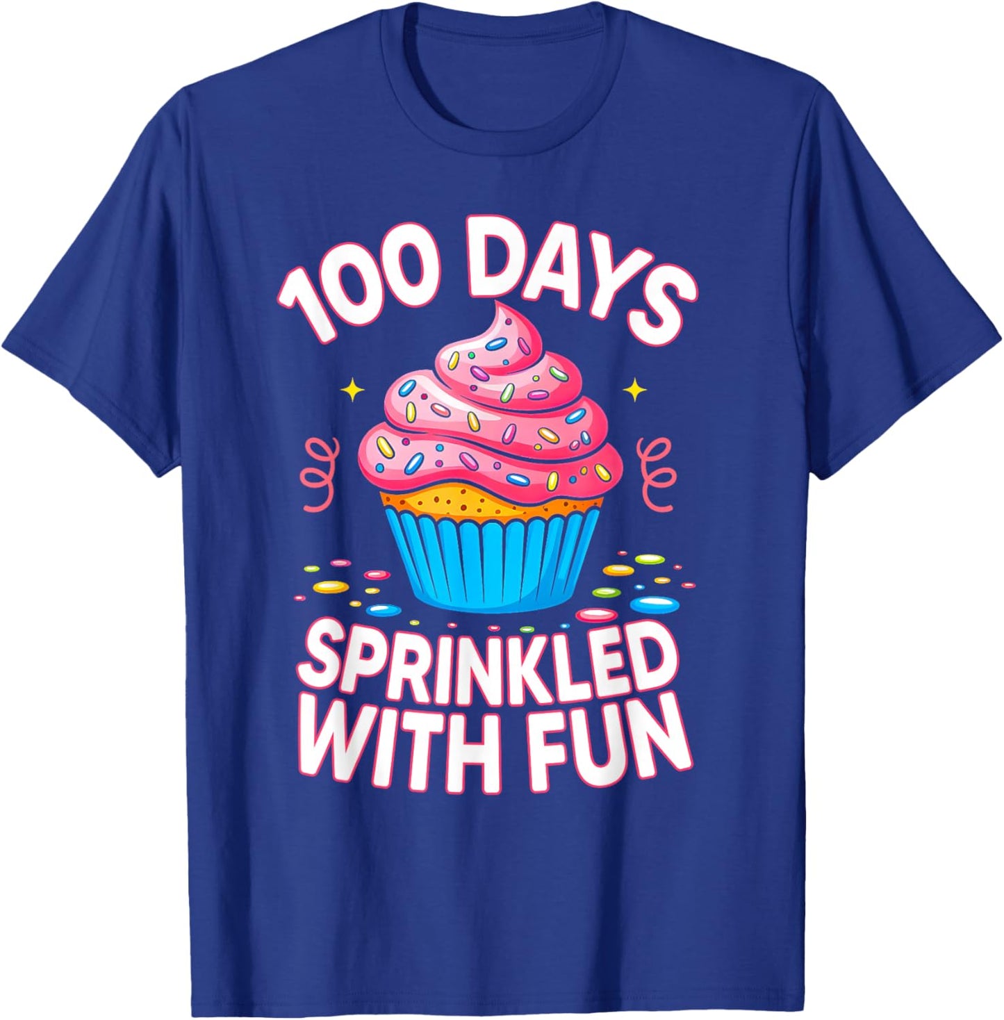 100 Days Sprinkled with Fun Donut Girls Kids 100th Day T-Shirt - T-Shirt | Royal