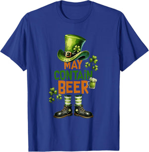 May Contain Beer Leprechaun Costume St Patricks Day T-Shirt - T-Shirt | Royal