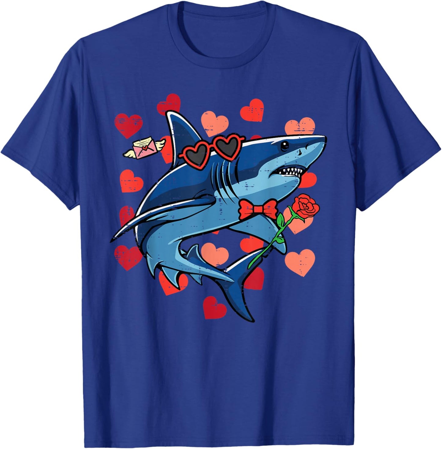 Shark Valentines Day Valentine Kids Toddler Boys Youth T-Shirt - T-Shirt | Royal