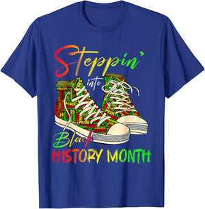 Stepping Into Black History Month Black Girls Sneakers Men T-Shirt - T-Shirt | Royal