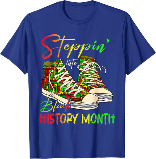 Stepping Into Black History Month Black Girls Sneakers Men T-Shirt - T-Shirt | Royal