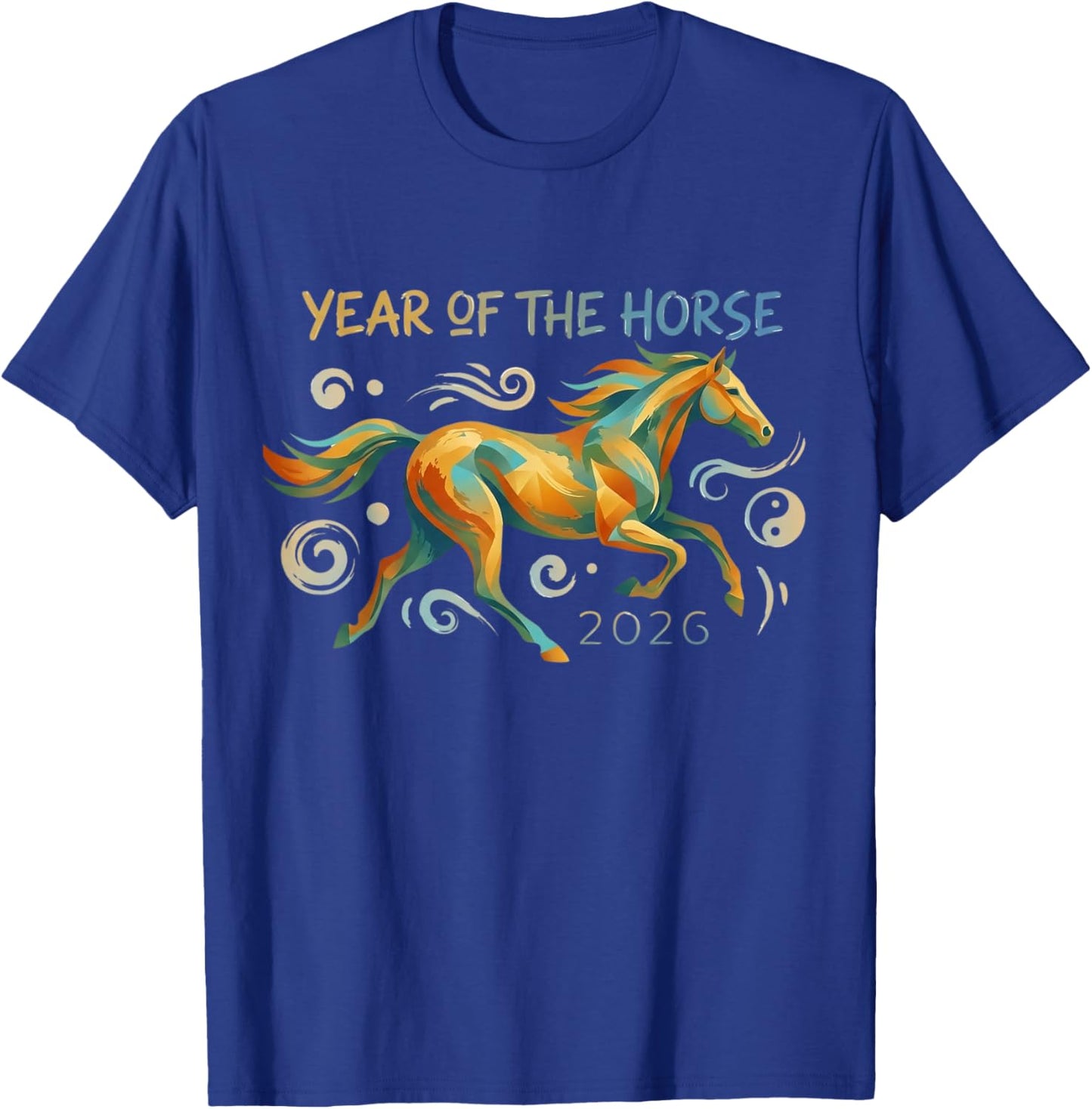 Year 2026 of the Horse Graphic Modern Illustration T-Shirt - T-Shirt | Royal