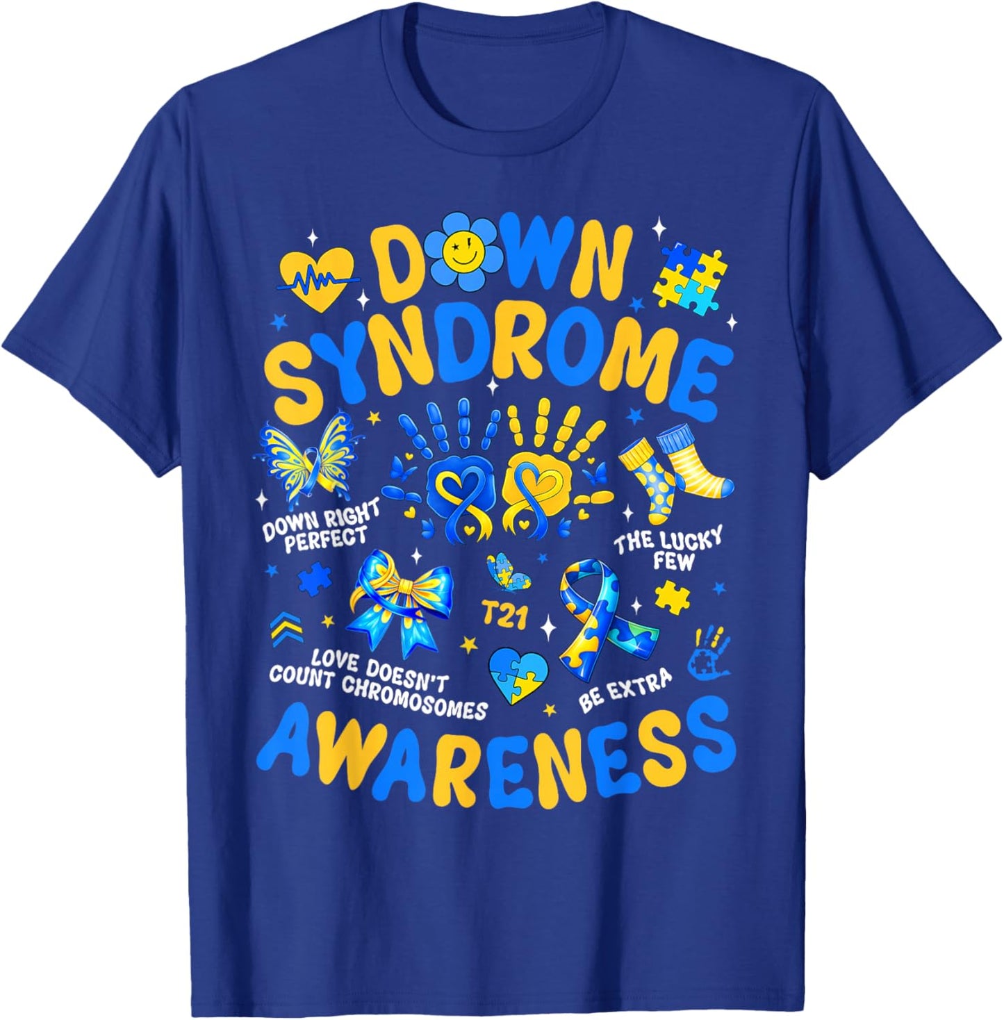 World Down Syndrome Day 321 Awareness Support Men Women Kids T-Shirt - T-Shirt | Royal