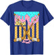 American Flag Ice Cream Drip Boys Ice Hockey Sport Player T-Shirt - T-Shirt | Royal