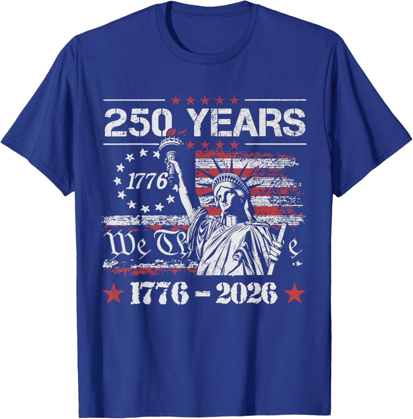 Vintage 250 Years American Flag 250th Birthday USA T-Shirt - T-Shirt | Royal