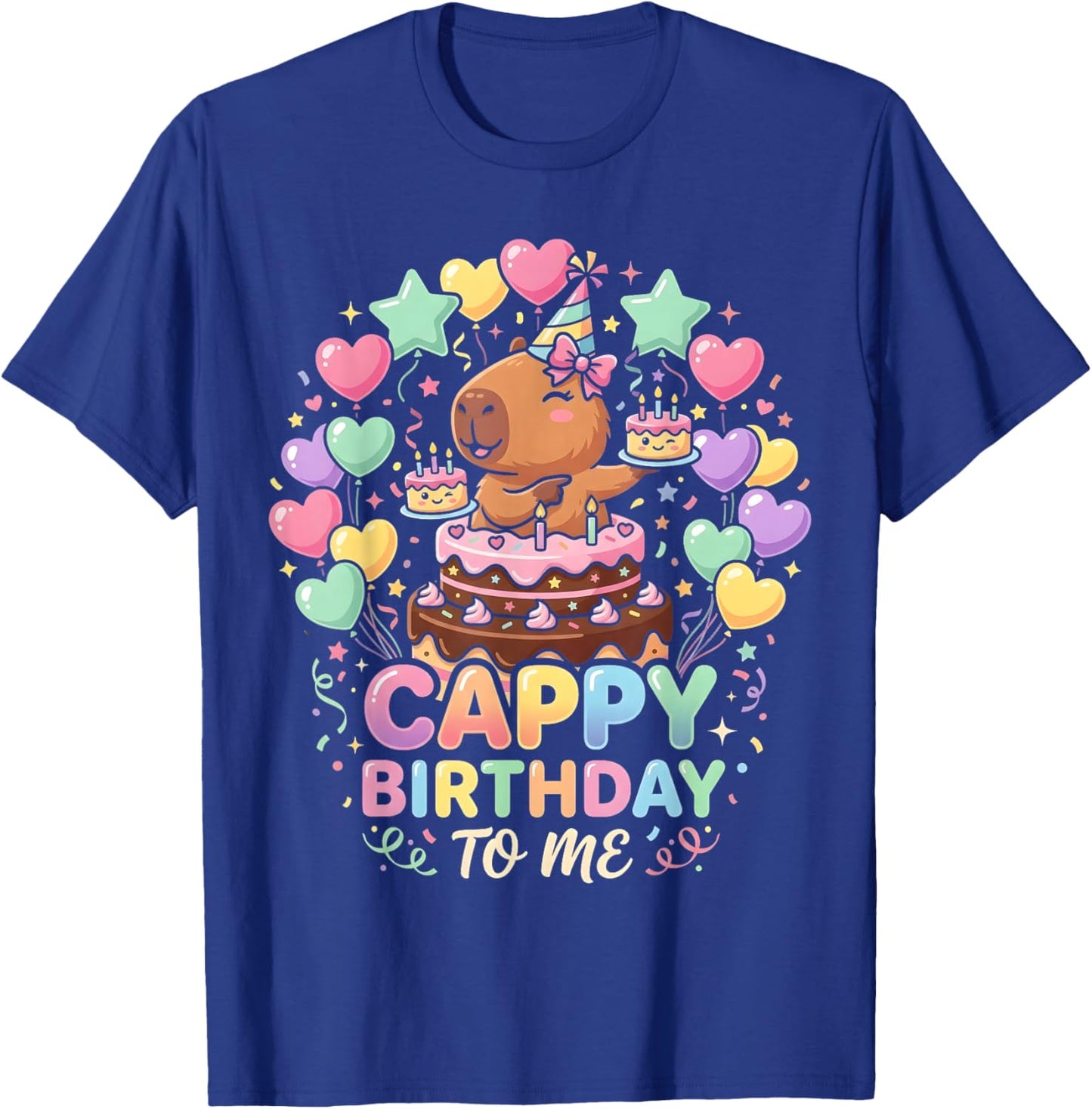 Cappy Birthday Capybara Birthday to Me Kids Girl Young Boy T-Shirt - T-Shirt | Royal