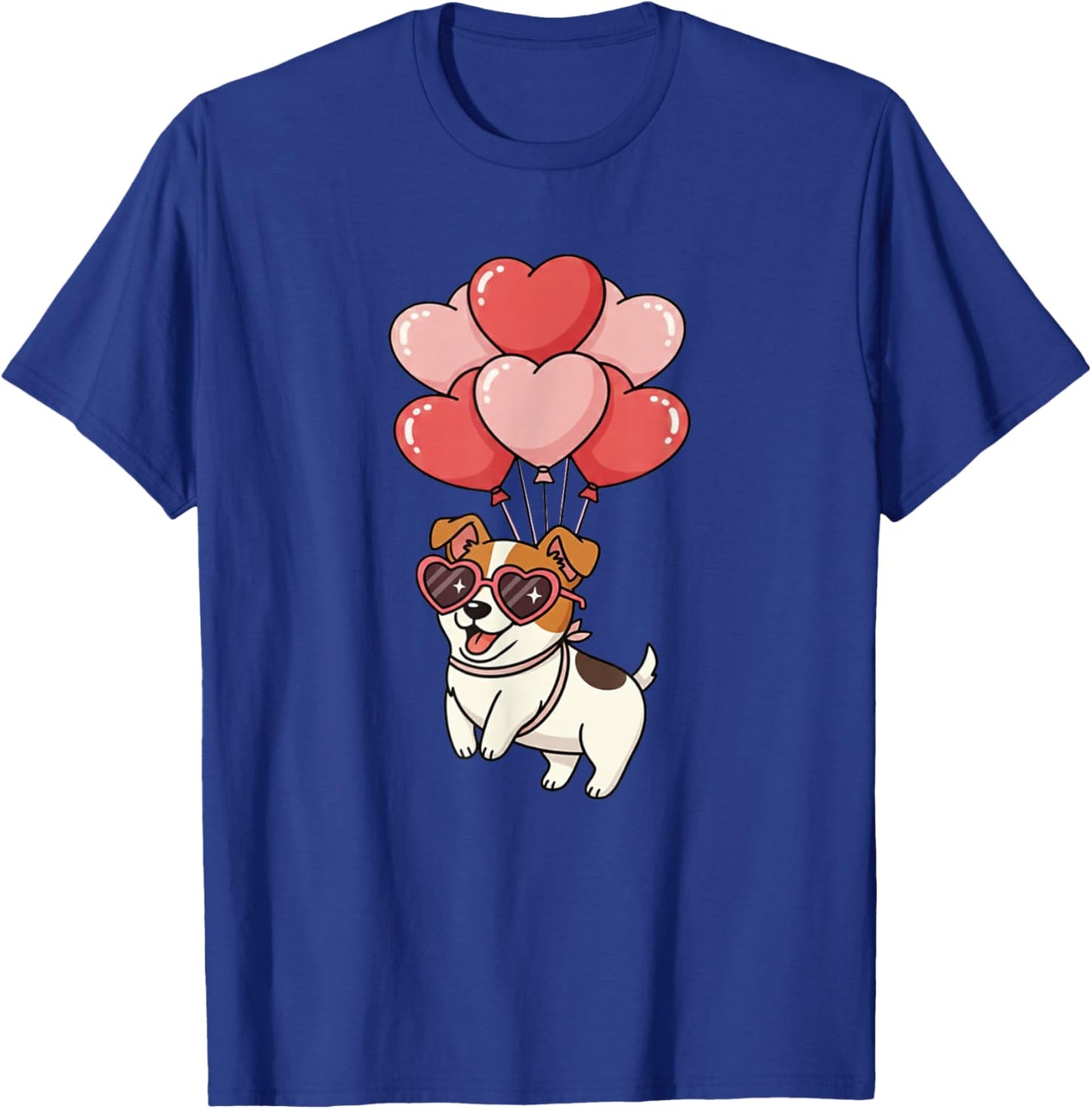 Valentines Day Heart Balloons Lover Jack Russell Terrier T-Shirt - T-Shirt | Royal