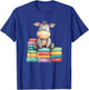 Adorable Donkey with Heart Sitting On Colorful Book Stack T-Shirt - T-Shirt | Royal