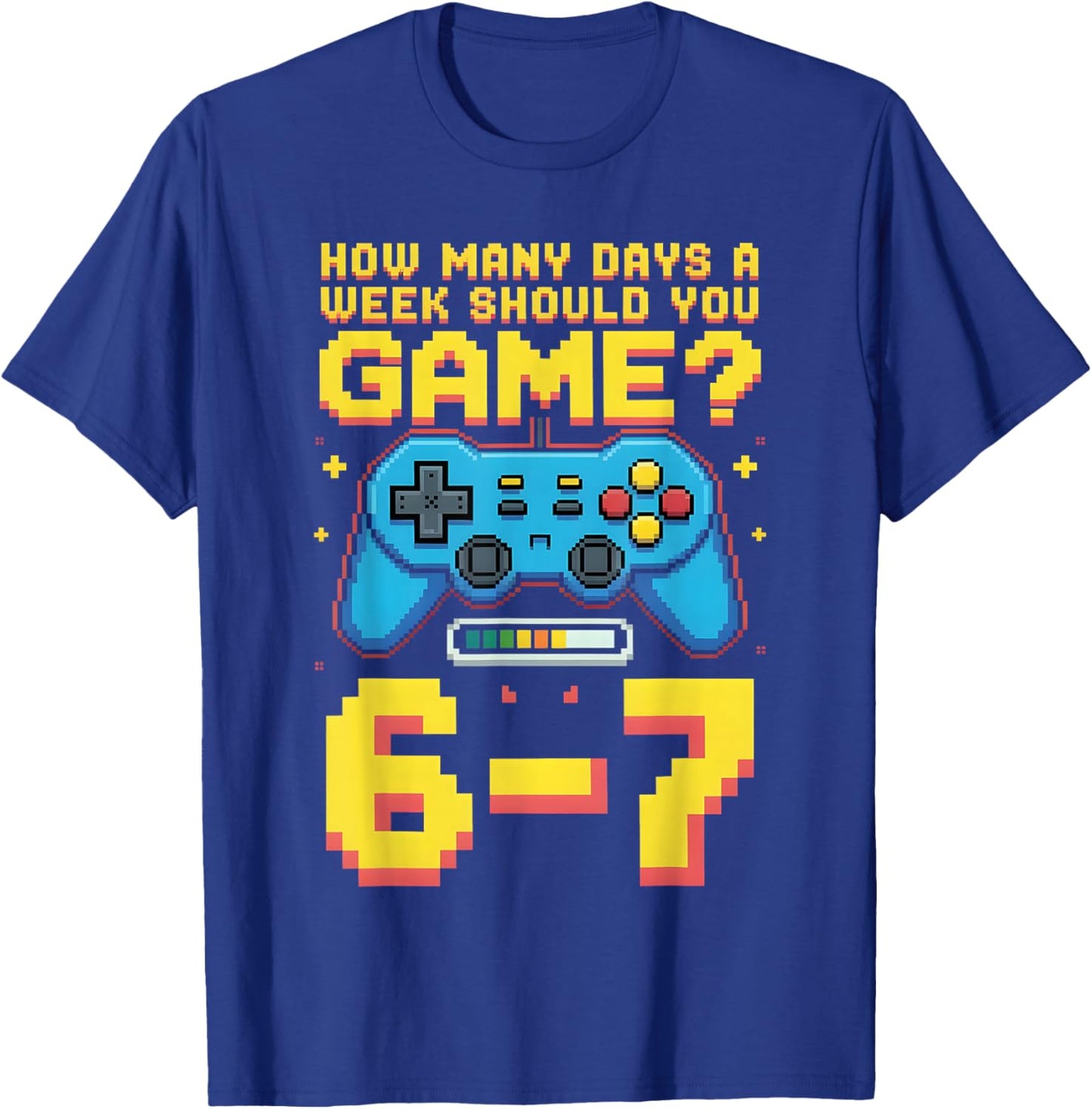 Funny Six Seven 6 7 Meme Gen Alpha Gaming Gamer 6 7 Boy Girl T-Shirt - T-Shirt | Royal
