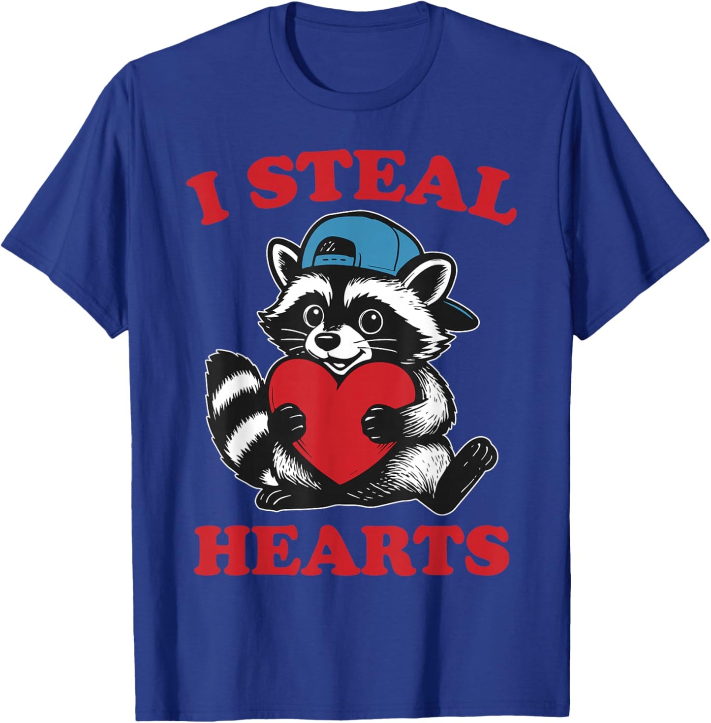 I Steal Hearts Raccoon Baby Boy Valentines Toddler Kids T-Shirt - T-Shirt | Royal