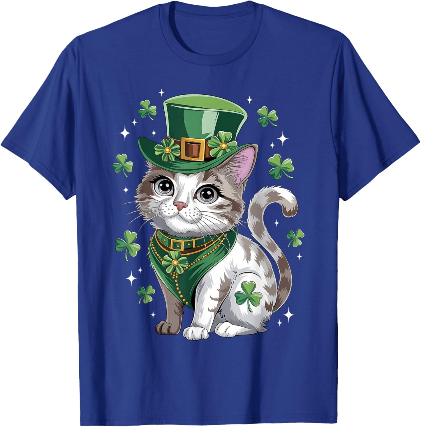 St Patricks Day Cat Leprechaun St Paddys Day St Catricks Day T-Shirt - T-Shirt | Royal