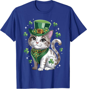 St Patricks Day Cat Leprechaun St Paddys Day St Catricks Day T-Shirt - T-Shirt | Royal