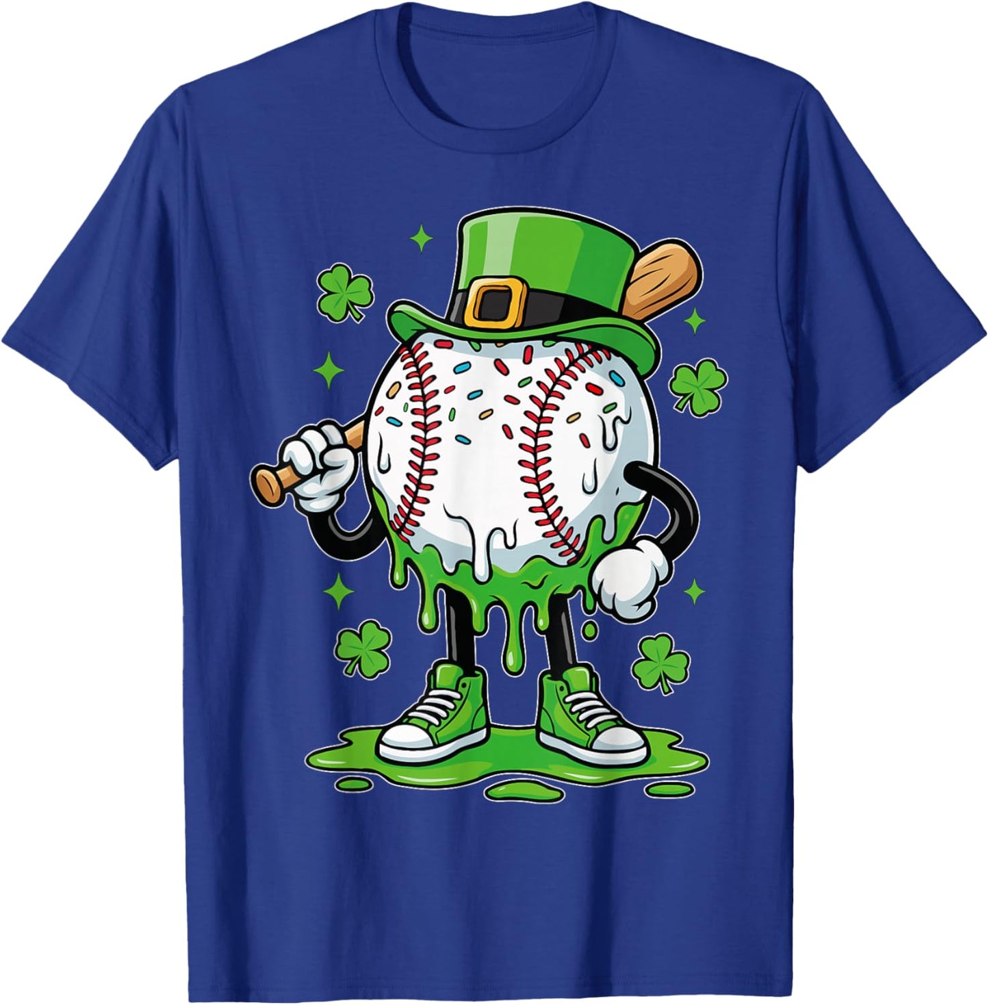 Baseball Drip for Boys Ice Cream Drip Youth St Patricks Day T-Shirt - T-Shirt | Royal
