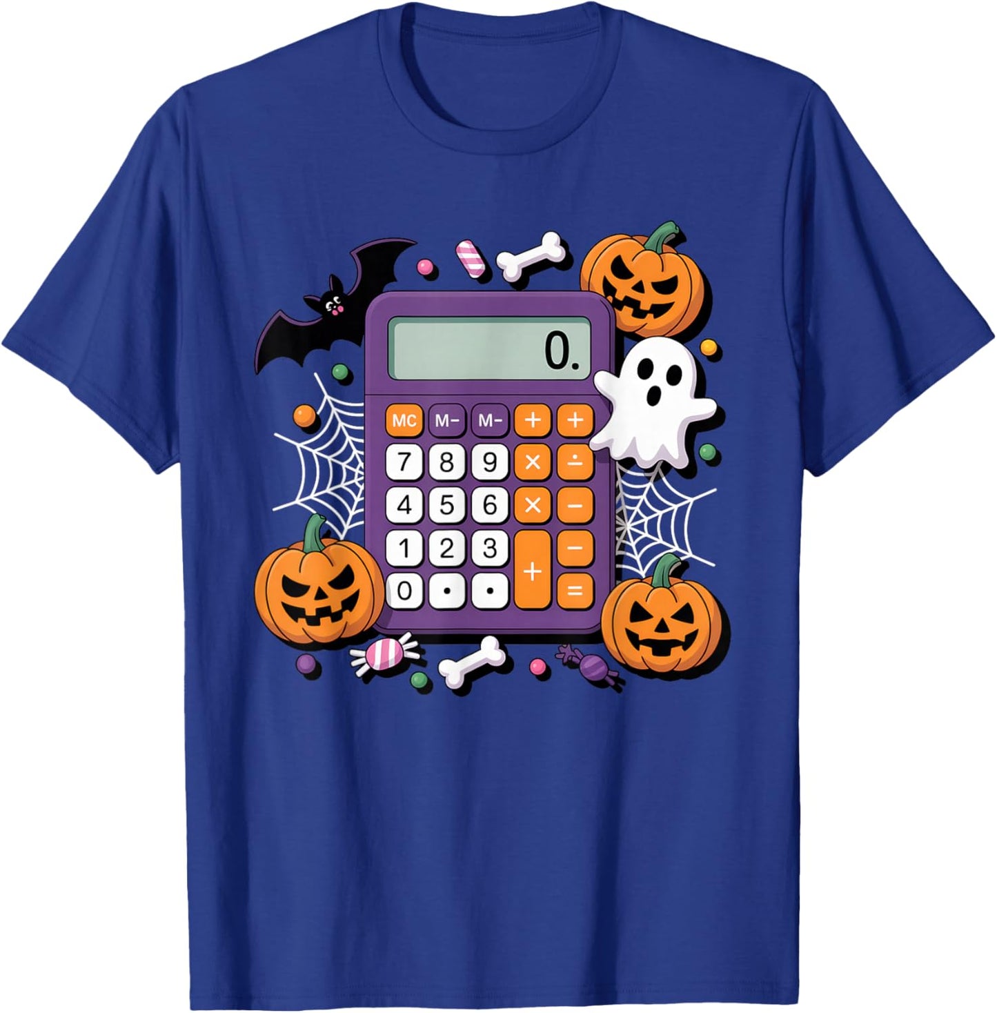 Funny Math Teacher Halloween Costume Men Women Calculator T-Shirt - T-Shirt | Royal