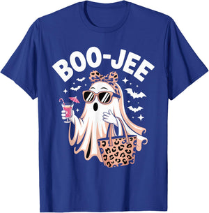 Coquette Leopard Ghost Coffee Boo-JEE Halloween T-Shirt - T-Shirt | Royal