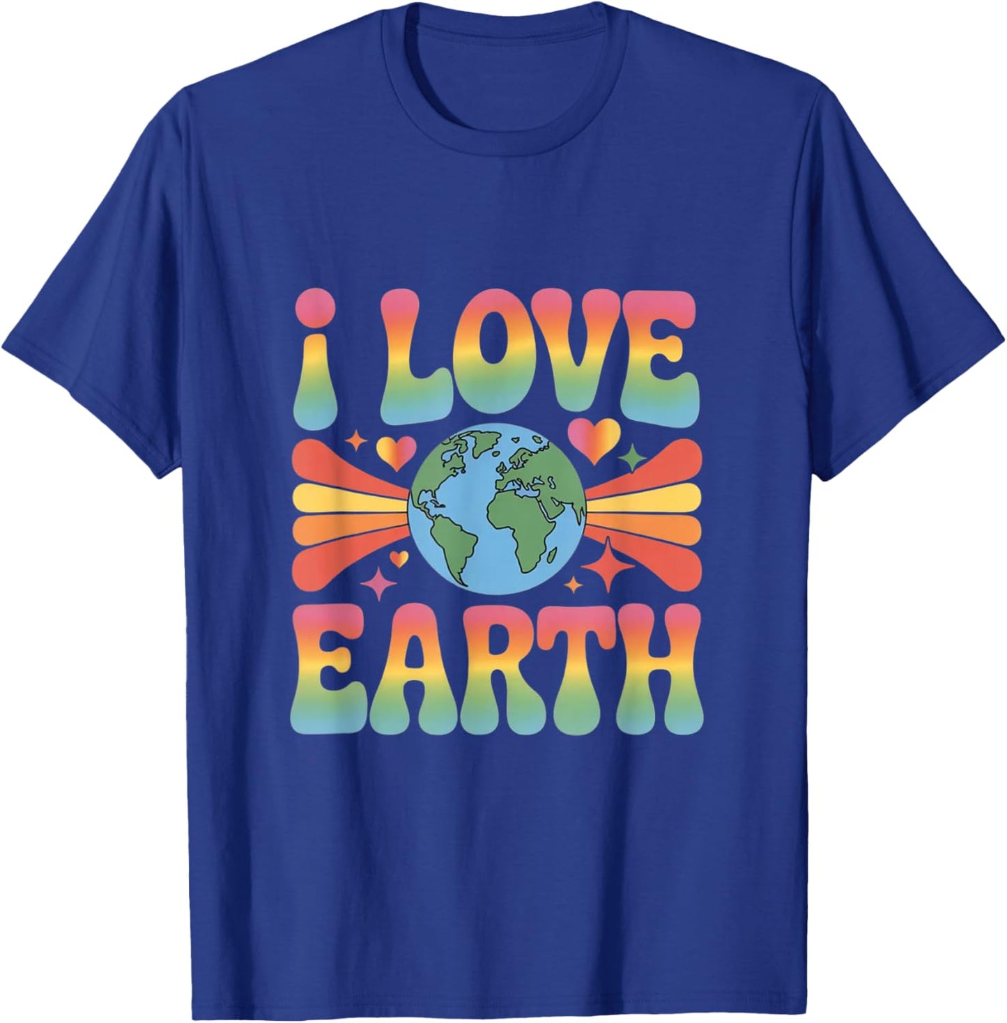 I Love Earth Love Our Green Planet - Eco Warrior Statement T-Shirt - T-Shirt | Royal