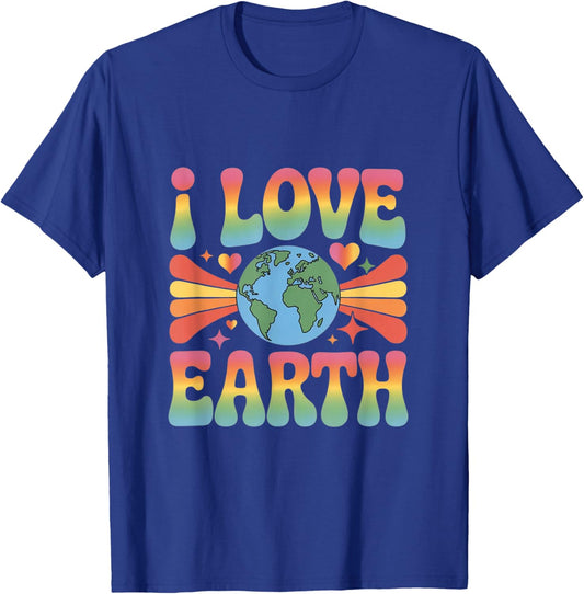 I Love Earth Love Our Green Planet - Eco Warrior Statement T-Shirt - T-Shirt | Royal