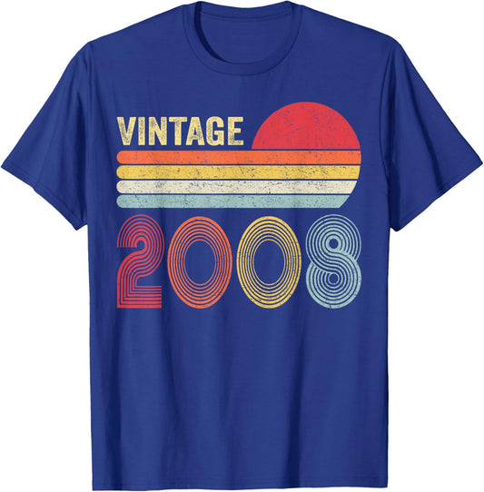 18 Year Old Gifts Vintage 2008 18th Birthday Boys Girls T-Shirt - T-Shirt | Royal