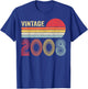 18 Year Old Gifts Vintage 2008 18th Birthday Boys Girls T-Shirt - T-Shirt | Royal