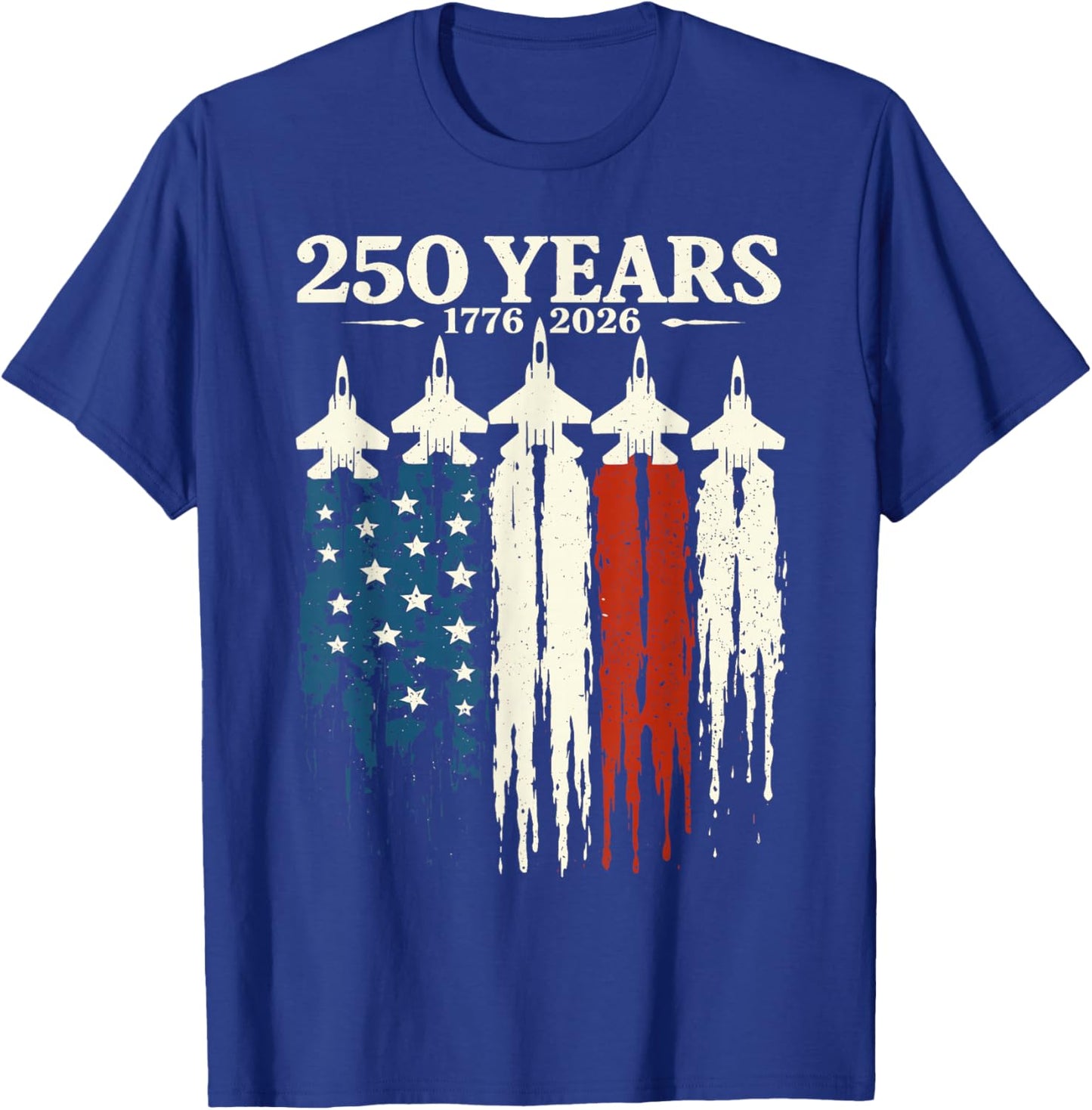Flag Vintage 250 Years American 1776 2026 250th USA Birthday T-Shirt - T-Shirt | Royal