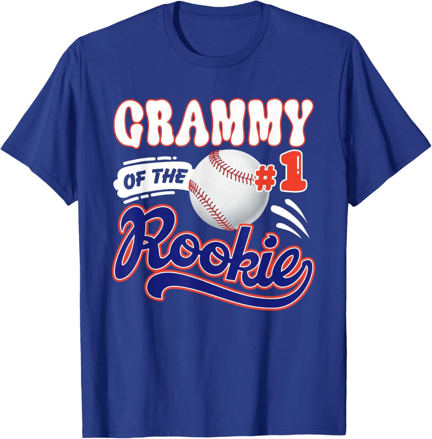 Grammy Rookie of Year 1st Birthday Baseball Theme Matching T-Shirt - T-Shirt | Royal
