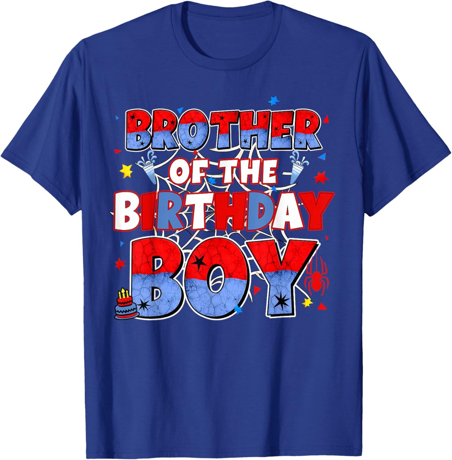 Brother of The Birthday Boy Family Spider Birthday Family T-Shirt - T-Shirt | Royal
