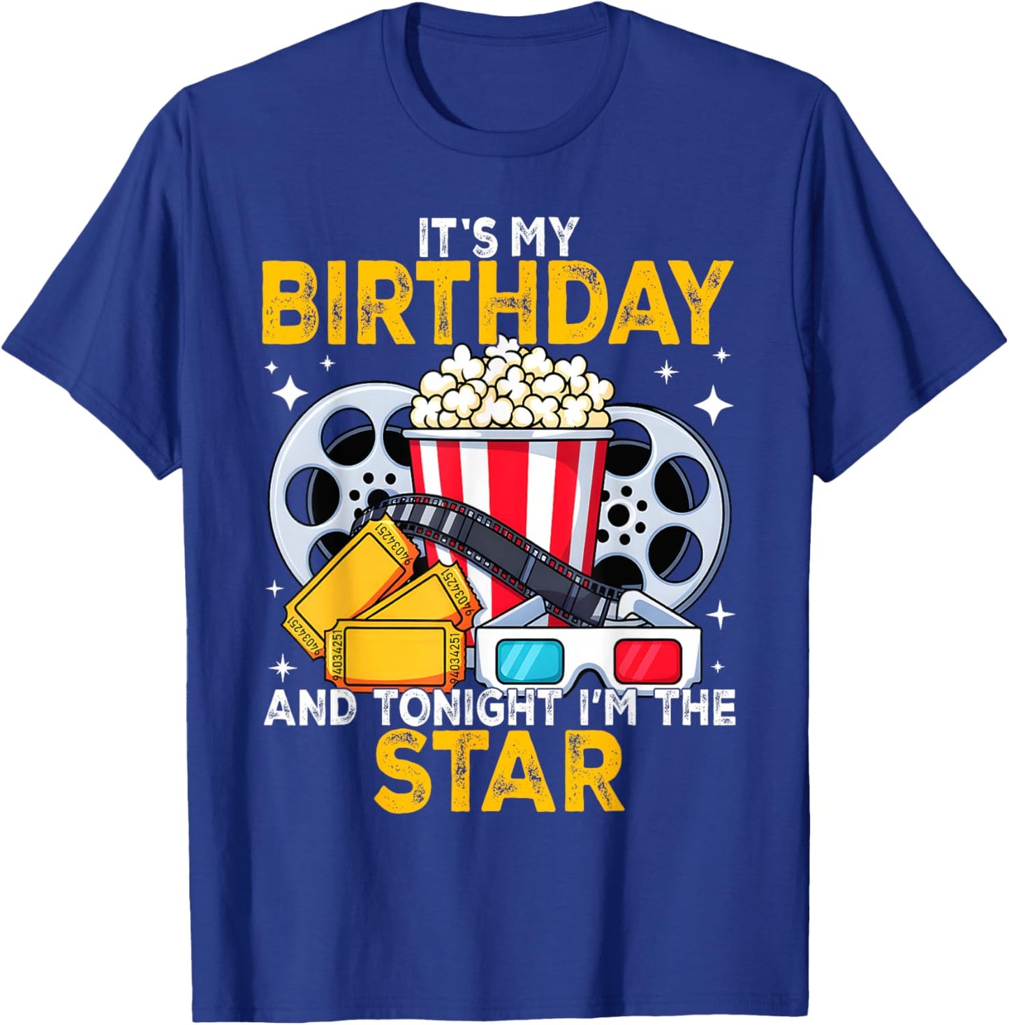 Birthday Party Theme Family Movie Night Boys Girls T-Shirt - T-Shirt | Royal