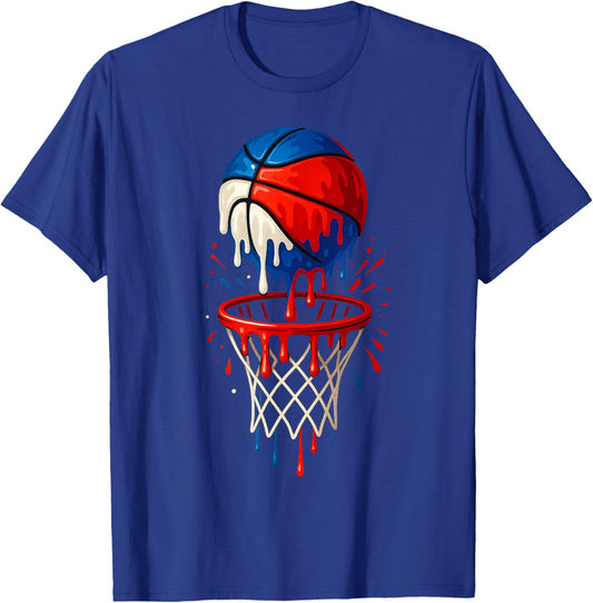 American Basketball Splash Ball Player Team Kids Boys T-Shirt - T-Shirt | Royal