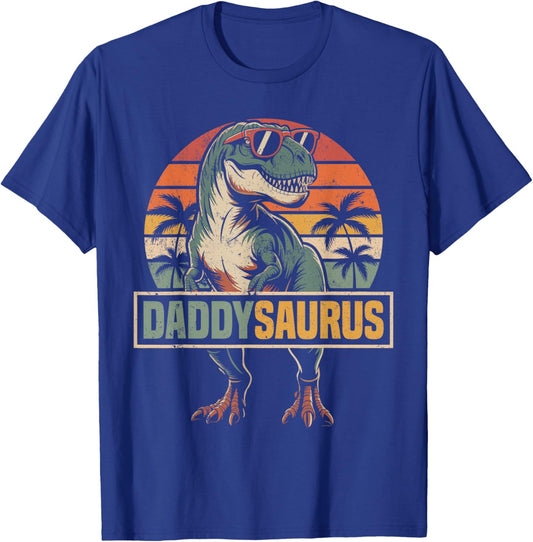 Daddysaurus T Rex Dinosaur Family Matching Birthday Dad T-Shirt - T-Shirt | Royal